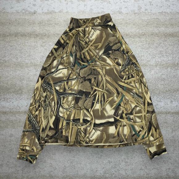 Vintage Advantage Hunting Camo Cowl Neck Shirt Long Sleeve Shadowgrass 90s - Picture 1 of 3